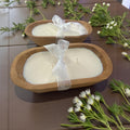 Wooden Dough Bowl Candle